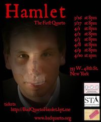 Hamlet: The First Quarto poster