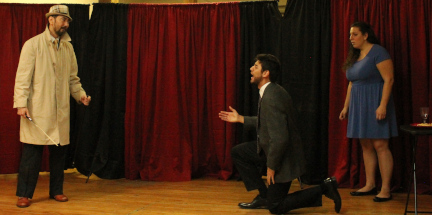 PHOTO: Aurelius (Andre Silva) explains his wedding to Phylema (Roz Cavallaro) to his father, the Duke of Sestos (Edward Ikeguchi) in Bad Quarto's 2015 production of 		
				<em>The Taming of a Shrew</em>, directed by Tony Tambasco. Photo by Bad Quarto Productions.